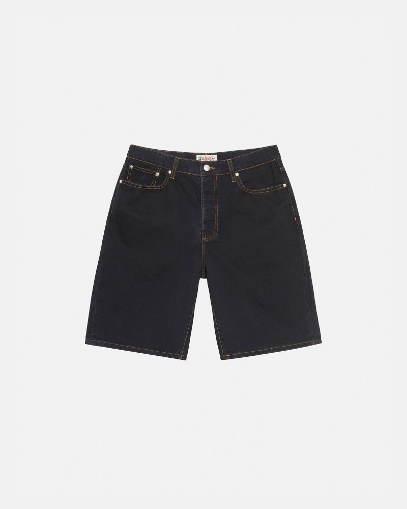 STÜSSY BIG OL' SHORT DENIM WASHED BLACK SHORTS