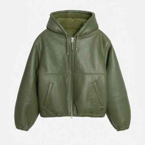 STÜSSY WORK JACKET SHEARLING GREEN OUTERWEAR